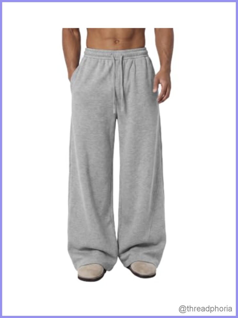 Baggy Wide Leg Sweatpants Y2K Drawstring Pants for Women Men Relaxed Fit